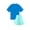 Dark blue + green, variant on Kids Mix and Match Rash Guard Swimsuit Set, Short Sleeve Swimsuit and Beach Shorts for Boys and Girls XS-XL