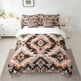 thumbnail image 3 of Manfei Retro Rustic Aztec 7-Piece Bedding Comforter Set,Vintage Boho Tribal King Bedding Sets,Black Orange Bed Sheets For Men Women,Breathable Home Decor Reversible, 3 of 9