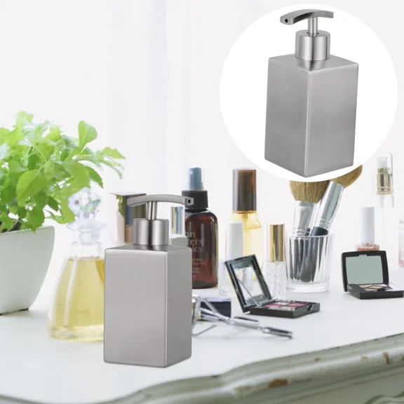 Stainless Bottle Dispenser Soap Lotion Bathroom Silver
