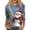 N66# Blue, variant on Christmas Shirts for Women Plus 3/4 Length Sleeve Snowflake Christmas Tree Printed Tops Crew Neck Loose Fit Holiday T-Shirts Stretchy Casual Tunic Tops Red,2XL