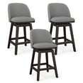 thumbnail image 3 of LUE BONA 26'' Swivel Bar Stools Set of 3, Counter Stools with Back & Footrest for Kitchen,Grey, 3 of 8