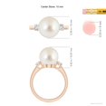 thumbnail image 5 of ANGARA South Sea Cultured Pearl Three Stone Ring with Diamonds in 14K Rose Gold for Women | June Birthstone, Birthday, Anniversary, Jewelry Gift for Women | Pearl Ring, 5 of 9