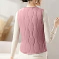 thumbnail image 3 of Women's Vest with Collar, Solid Color Button Down Sleeveless Jacket with Pockets, Stylish Layering Piece for Office, Smart Casual & Fall FashionWatermelon RedL, 3 of 3