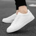 thumbnail image 3 of Men's Casual Sneakers - Flat Comfortable Walking Shoes Fashion Athletic Lace Up shoes in Black & White, 3 of 10