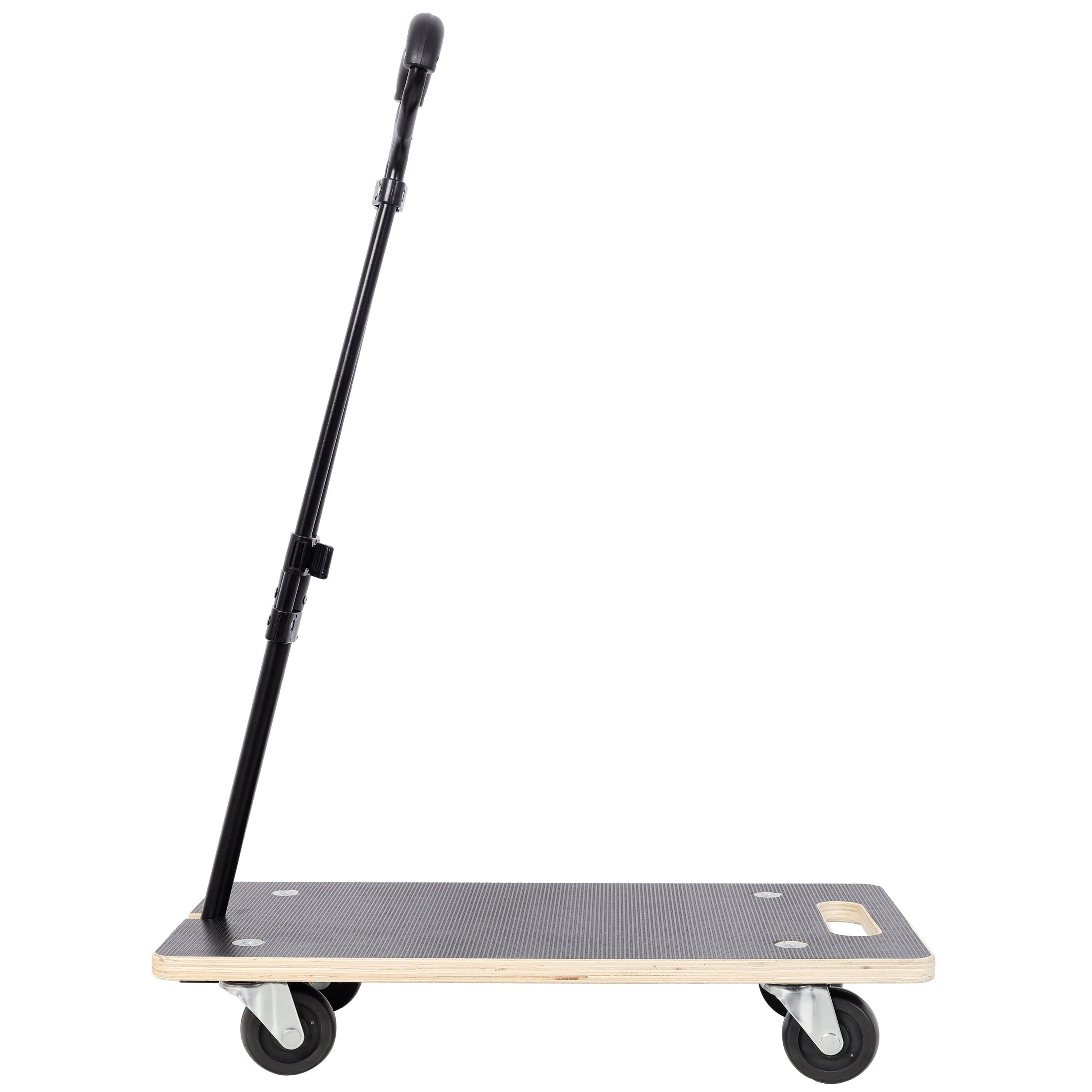 Heavy Duty Wooden Rectangle Moving Dolly with Ergonomic Handle, 440 LBS Load Capacity 3 Inch PP Casters, Multi Purpose Furniture Plant Transport Cart for Heavy Goods Moving