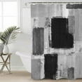 thumbnail image 4 of Shower Curtain for Bathroom Abstract Color Block PaintWaterproof Bath Curtains Shower Curtains with Hooks,Black Gray PatchworkBathroom Curtain Privacy Drapes for Bathtubs Toilet 72x72in, 4 of 9