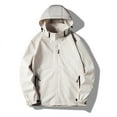 thumbnail image 2 of Kmdttou Women's Windproof Jacket Waterproof with Hood Packable Outdoor Hooded Windbreaker Insulated Mountain jackets White 3XL, 2 of 7