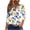 Yellow, variant on YUGYXL Womens 3/4 Sleeve Tops Trendy Summer T Shirt Casual V Neck Pullover Button Printed Blouse Plus Size Tees Pink M