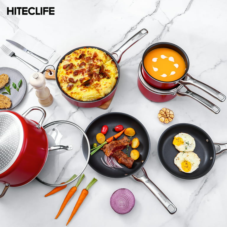 HITECLIFE Nonstick Cookware Set 10-Piece, Dishwasher & Oven Safe