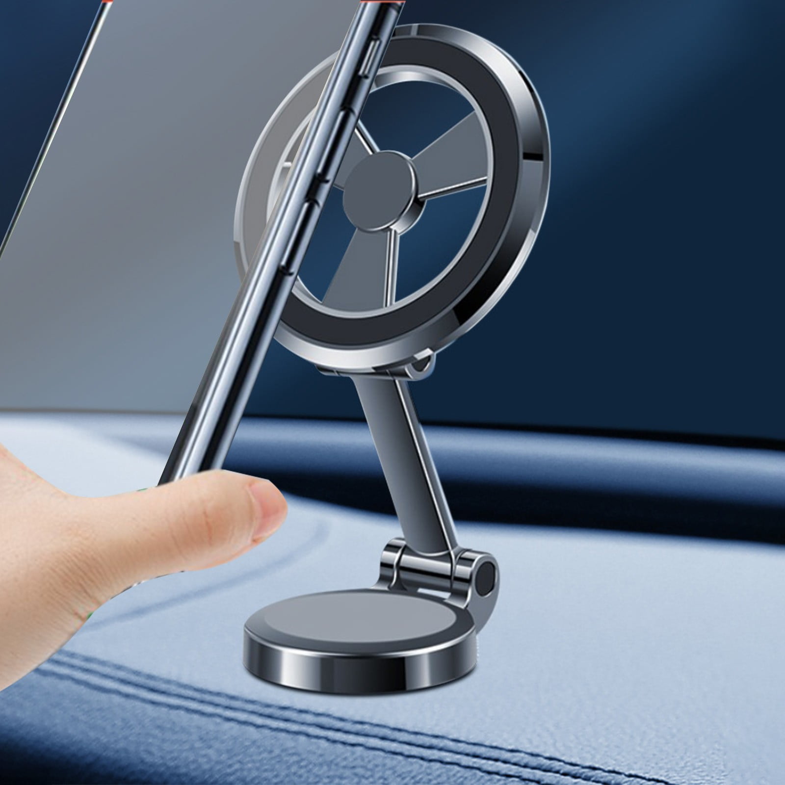 Magnetic Car Phone Holder - 360° Rotation, Foldable Dashboard/Windshield Mount, Universal Fit