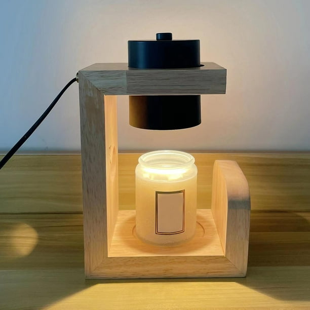 Lampe chauffe-bougie Fondoir à bougies Base en bois Lampe de table pour