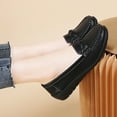thumbnail image 6 of Purcolt Loafers for Women Comfortable Round Toe Slip On Penny Loafer Dressy Casual Business Work Office Flats Shoes for Driving Walking, 6 of 9