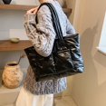 thumbnail image 3 of Bolso de hombro de algodón con almohadilla espacial GEEK, bolso de mano de plumón de gran capacidad, bolso de tela de alta calidad, bolso cruzado de invierno, bolso portátil, Bol, 3 of 5