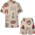 thumbnail image 4 of PRIYAL Travel London Pattern Womens Pajamas Shorts Set Two-piece Pj Sets Short Sleeve, 4 of 5
