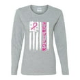 thumbnail image 2 of Wild Bobby Survivor Awareness Flag Awareness Breast Cancer Awareness Women Graphic Long Sleeve T-Shirt, Heather Grey, Medium, 2 of 6