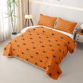 thumbnail image 3 of Homewish Simple Halloween Spider Twin Quilt Set,Tiny Bug Print Twin Coverlet Set,Orange Black,2-Piece, 3 of 7