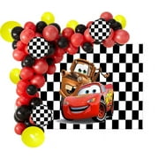 Cars party balloons bundle with backdrop for table decoration or photoshoot MC queen theme