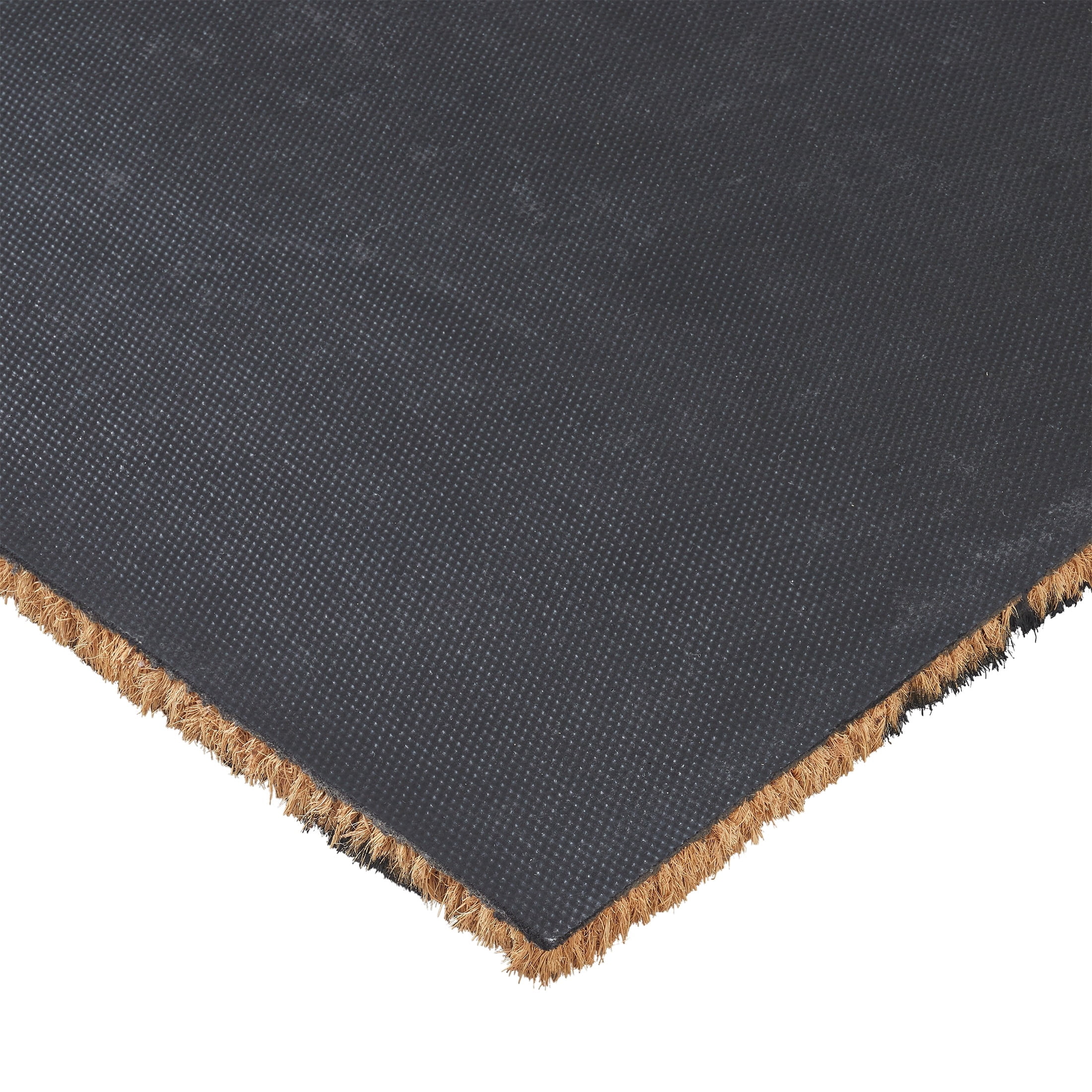 My Texas House Halloween Natural and Black Floral Bird Outdoor Coir Doormat, 18" x 30"