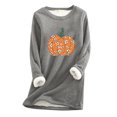 thumbnail image 2 of ICHUANYI liquidación mujer sudadera de lana gruesa manga larga estampado terciopelo cálido cuello redondo ropa interior Tops ICHUANYI WER202308174905, 2 of 3