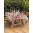 thumbnail image 3 of Outdoor Tablecloths with Umbrella Hole & Zipper, Peaches Branches Rectangle Tablecloth 52x70 Inch, Farmhouse Spring Botanical Pink Flowers Waterproof Table Cloth, Patio/Pool/Picnic Table Covers, 3 of 8
