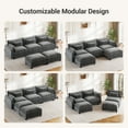 thumbnail image 3 of CHITOOMA 111" Modular Sectional Sofa with 2 Movable Ottomans, U-Shaped Oversized 3-Seat Chenille Cloud Sofa with 5 Pillows for Living Room, Gray, 3 of 9