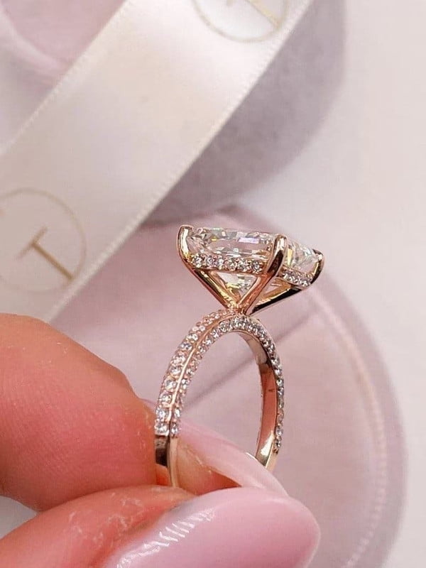 3.51 CT Radiant Cut Moissanite Anniversary Ring 14K Yellow Gold Engagement Ring Anniversary Gift Solitaire Diamond Ring Wedding Promise Ring