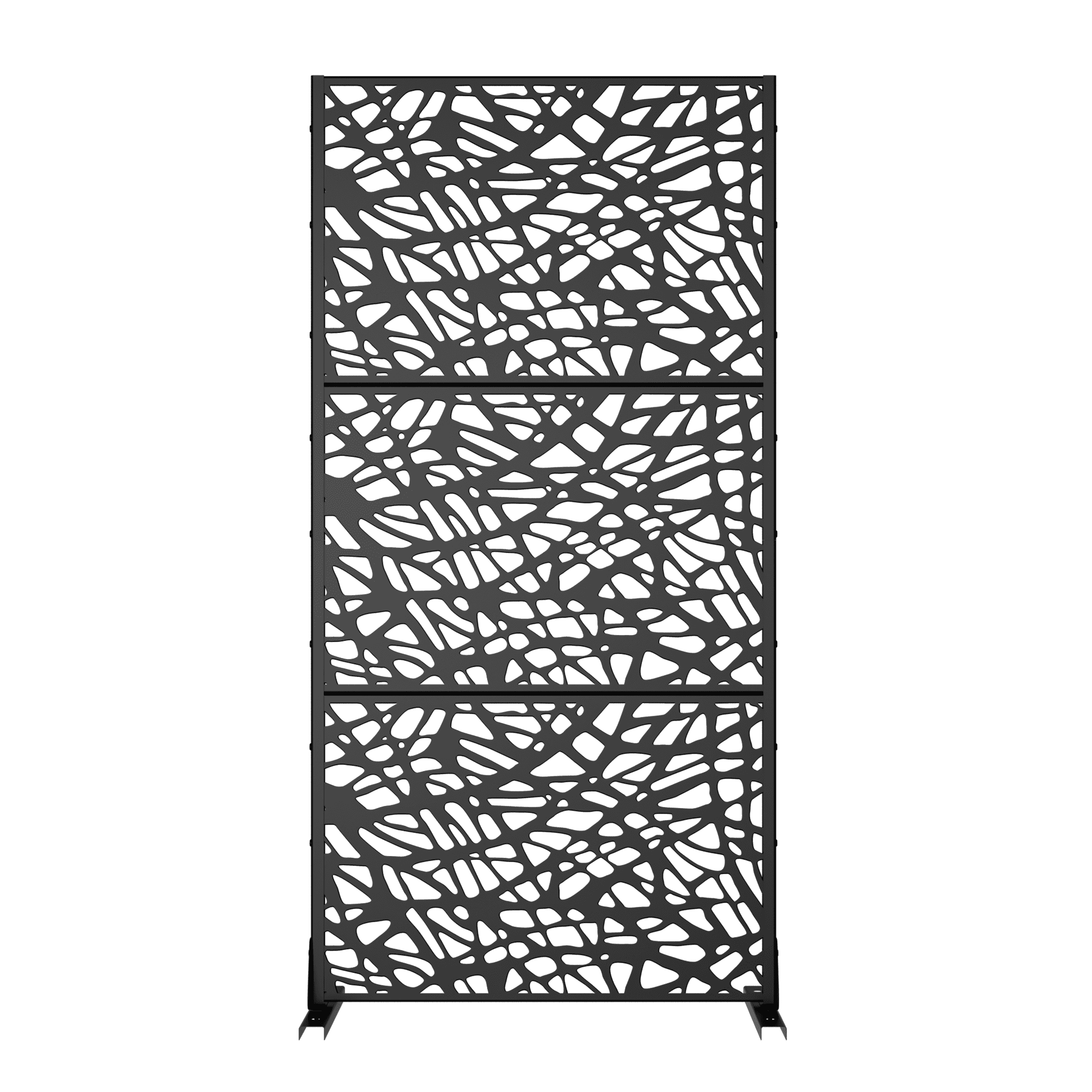 MAYEERTY Outdoor & Indoor Metal Panel Screen, Heavy-Duty Decorative Partition,Black