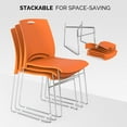 thumbnail image 3 of VINGLI Stacking Chairs Set of 4 Stackable Office Chairs with Metal Sled Base, Ergonomic Plastic Seat, Stacking Chairs for Waiting Room Break Room Banquet Guest, Black, 3 of 6