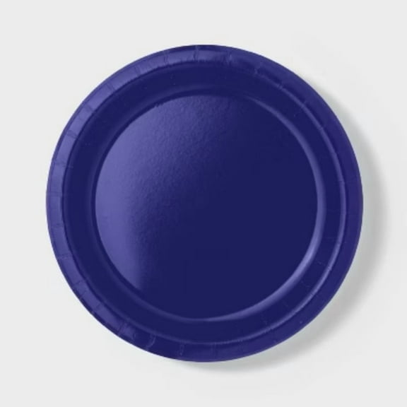 20ct 8.5" Disposable Dinner Plates Navy Blue - Spritz