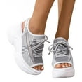 thumbnail image 2 of Mostsola Womens Platform Sandals Hollow Out Mesh Walking Tennis Shoe Lace up Slingback Athletic Sandal, 2 of 9