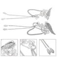 thumbnail image 2 of 1 Pair Long Tassel Elf Ear Cuffs Non Piercing Flower Ear Clips Women Fantasy Fairy Jewelry Handmade Filigree Earrings For Cosplay Weddings Carnival Co, 2 of 3