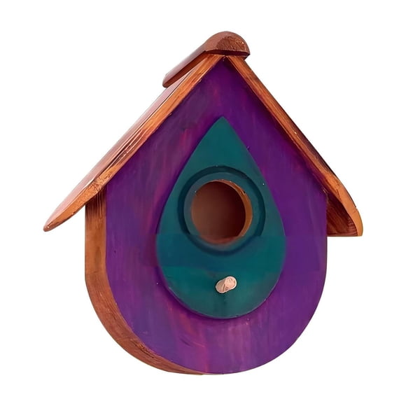 MOQIN Maison d'Oiseau, Maisons d'Oiseau en Bois pour Extérieur, Maison d'Oiseau Bleu 2 en 1 pour Extérieur - Grande Maison d'Oiseau en Cèdre, Nichoir Sculpté à la Main pour Jardin Extérieur