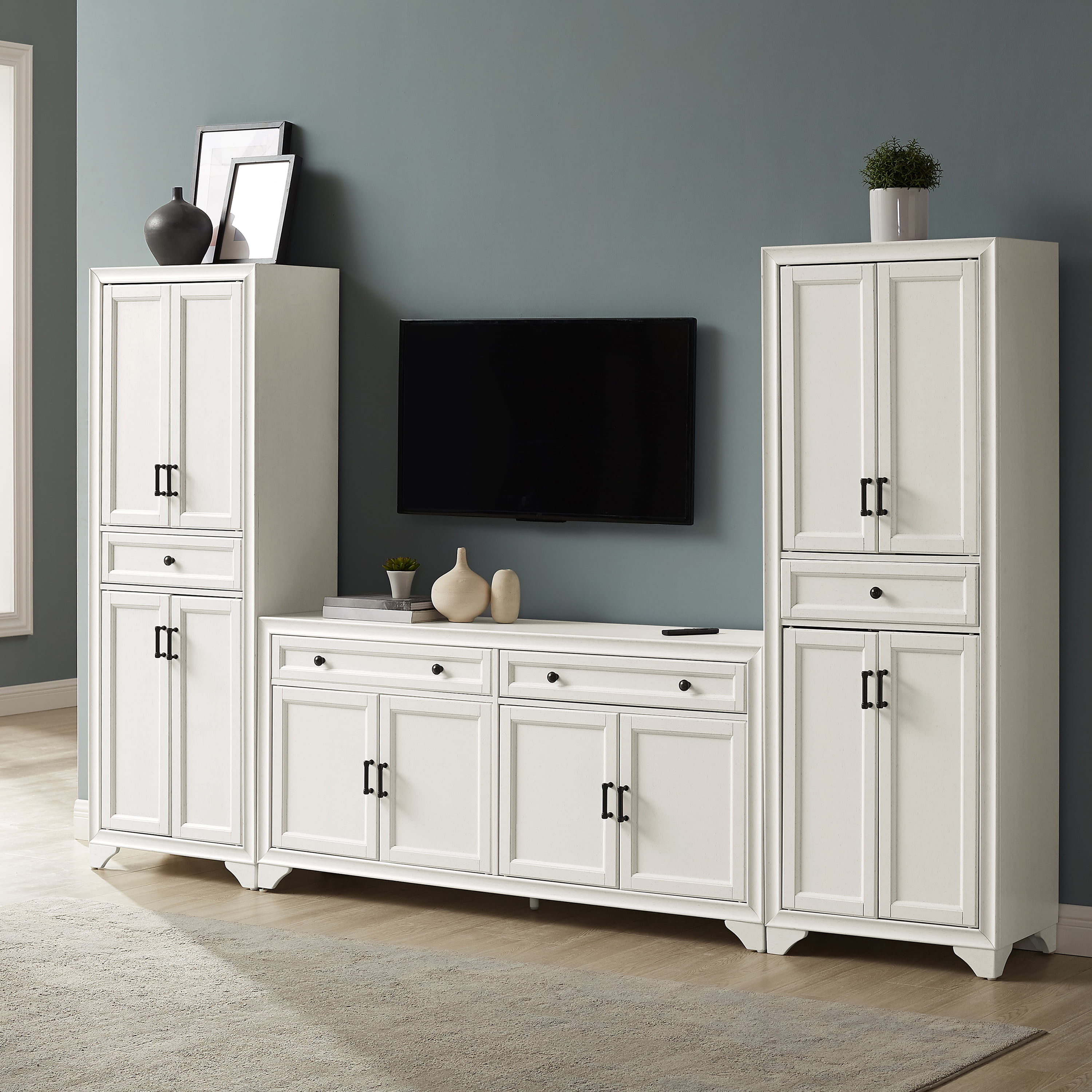 Tara 3Pc Entertainment Set- Sideboard & 2 Pantries - Walmart.com
