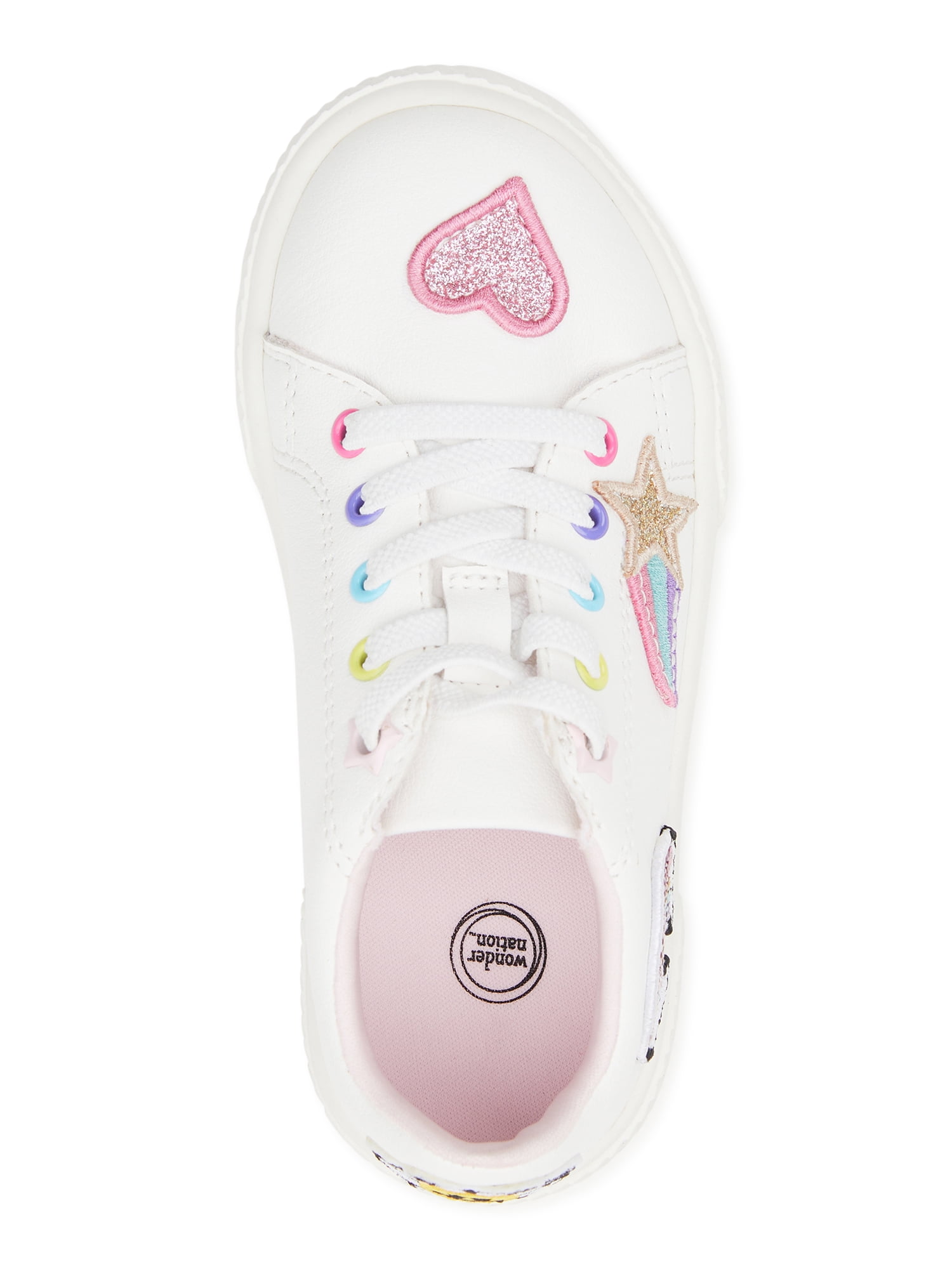 Wonder Nation Toddler Girls Low Court Sneakers with Patches