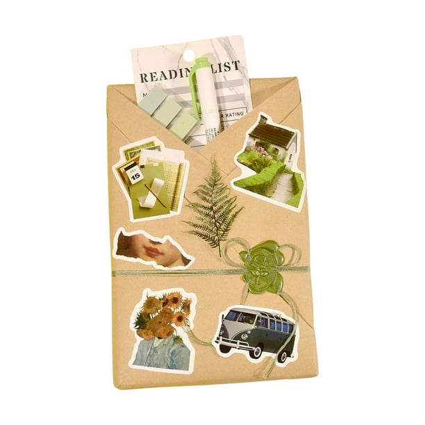 Fecha con un libro Bookish Gifts Retro Style Retro Handm Stickers Suministros de álbumes de recortes para fiestas Bibliotecarias de Planificador Daily Verde