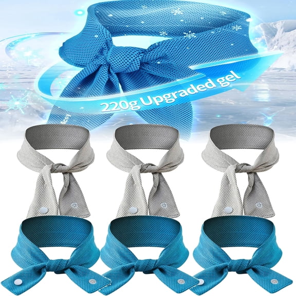 3-Pack New Upgraded Cooling Neck Wraps, Neck Coolers for Hot Weather, Leak-Proof Cooling Gel, 360 Full-Wrap, Cool Relief - Head, Neck, Wrists - Gray