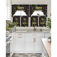 thumbnail image 4 of Happy New Year Swag Kitchen Curtains Sets for Windows 24 Inch Length, Colorful Modern Abstract Art Short Window Curtain Panels Swags Valances and Tiers 3 Piece Set for Cafe/Dining Room, 4 of 5