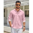 thumbnail image 4 of COOFANDY Mens Casual Shirts Long Sleeve Button Down Shirt Untucked Dress Shirts for Men, 4 of 6