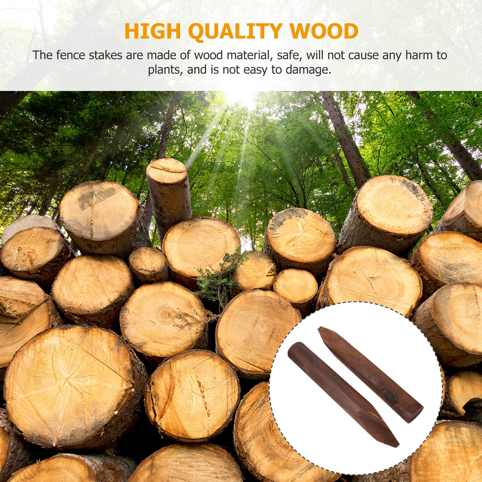 FESTFENDS Garden Bed Edging Brown Wood 2Pcs 15.7X2X2In