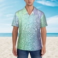 thumbnail image 2 of Disketp Hawaiian Shirts For Men,Beautiful Glitter Print Mens Casual Short Sleeve Button Down Shirts Beach Shirt, 2 of 7