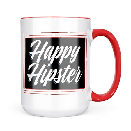 

Neonblond Classic design Happy Hipster Mug gift for Coffee Tea lovers