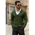thumbnail image 2 of COOFANDY Men's Cardigan Sweater Cable Knit V Neck Button up Sweaters Ribbed Cardigan Sweater with Pockets, 2 of 6