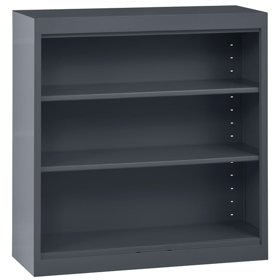 Sandusky Welded Steel Freestanding Bookcase Storage Cabinet, Charcoal