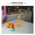 thumbnail image 2 of GOOHOCHY Huevera: cestas decorativas para encimera. Contenedor de alambre metálico con doble asa y tapa con pomo de pollo. Frutero redondo para centro de mesa rústico., 2 of 8