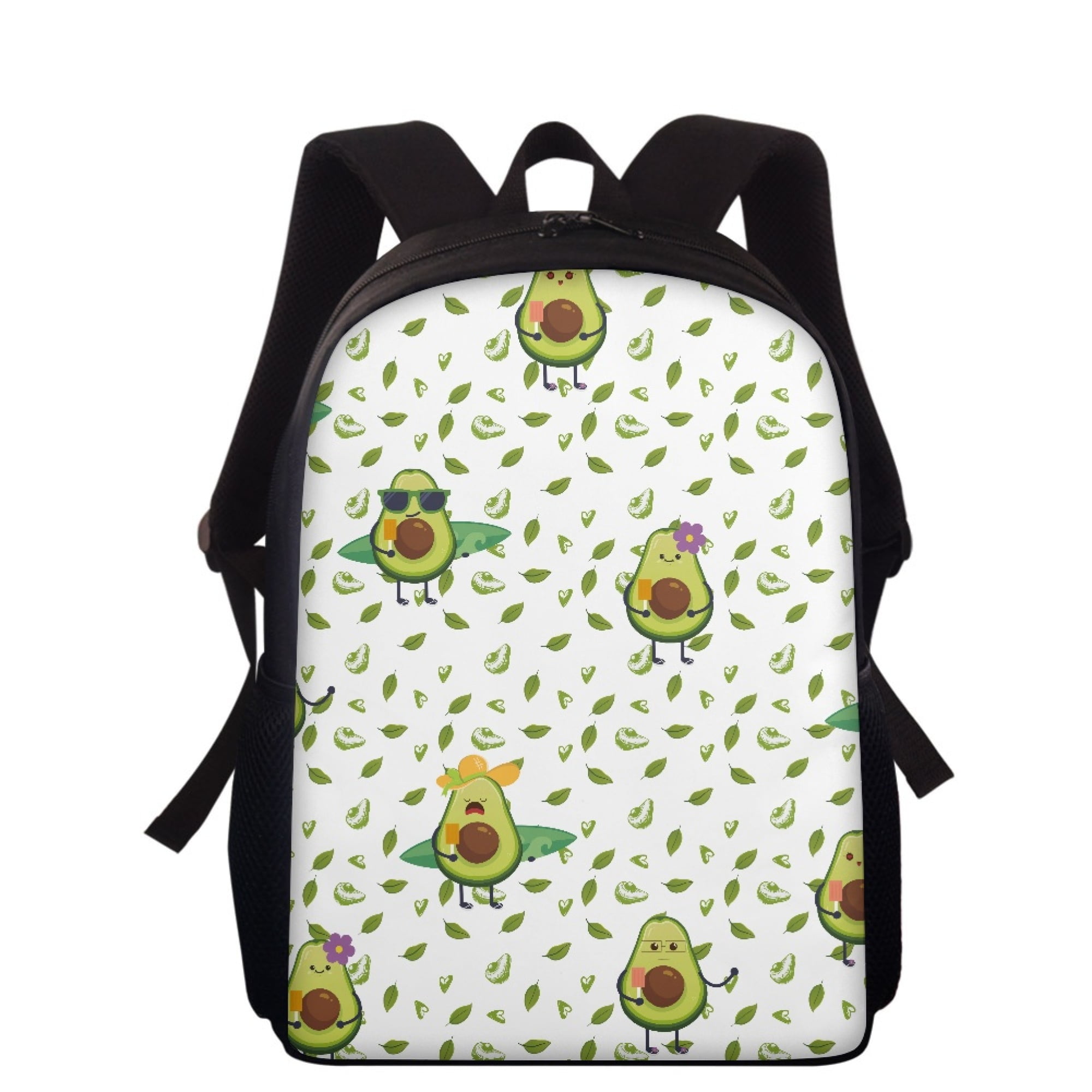 JINMUZAO Avocado Pattern 15 inch Student School Bag for Boy&Girl