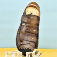 thumbnail image 2 of Mens Sandals Leather Beach Shoes Outdoor Comfort Breathable Handmade for Men Male Summer Sport Slip on Sandals, 2 of 9