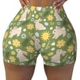thumbnail image 2 of Rateoe Happy Easter Printed Power Workout Shorts for Women Tummy Control Squat Proof Ribbed Thick Seamless Scrunch Active Short-Medium, 2 of 8