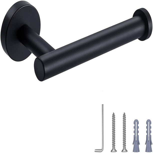 Portarrollos de papel higiénico negro, Portarrollos de papel de baño Soporte de pared de acero inoxidable Negro mate,