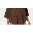 thumbnail image 3 of KAREN SCOTT Womens Brown Heather Short Sleeve Collared Poncho Sweater Size: S\M, 3 of 3