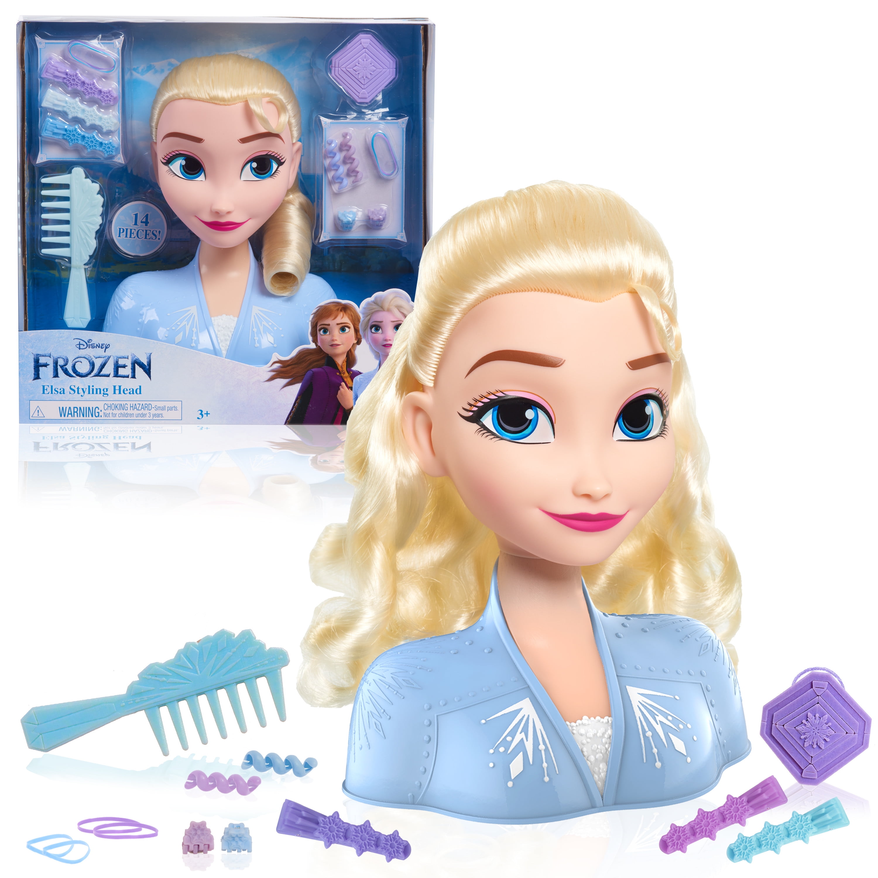 Disney Frozen 2 Elsa Styling Head, 14-Pieces Include Wear and Share